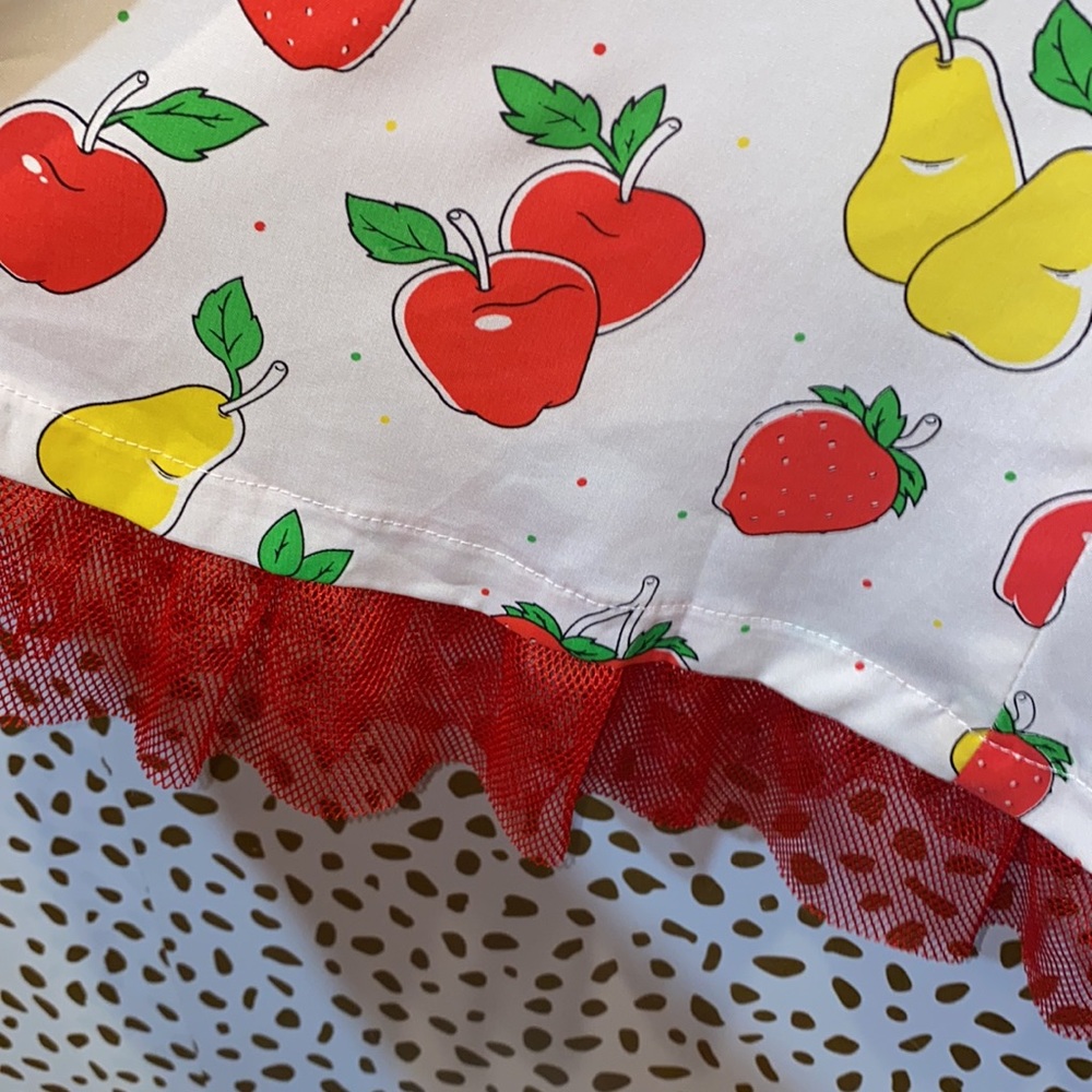 Sourpuss White Dress with Red Accents and Fruit Print - Picture 6 of 11